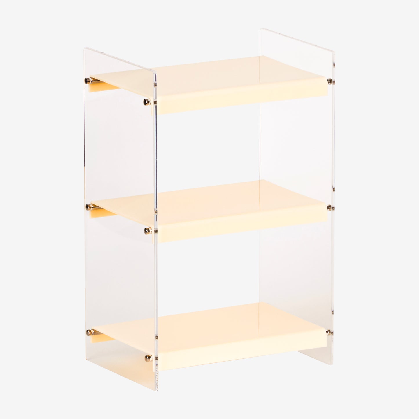 Acrylic Organiser Rack - 3-tier Shelf Storage Display Stand (Ivory)