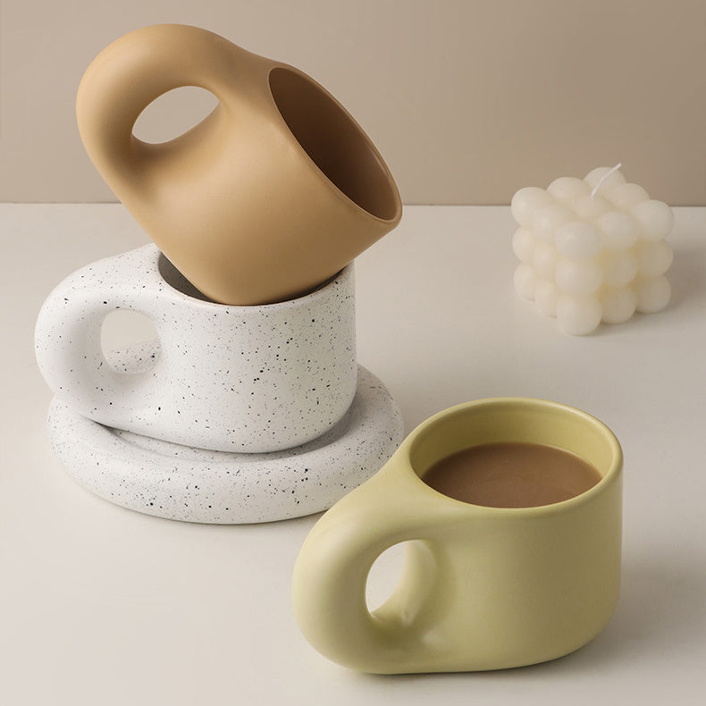 Chubby Mug and Saucer Set (Matcha)