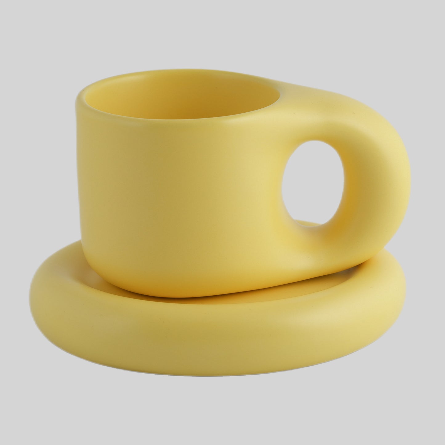 Chubby Mug and Saucer Set (Macaroon)