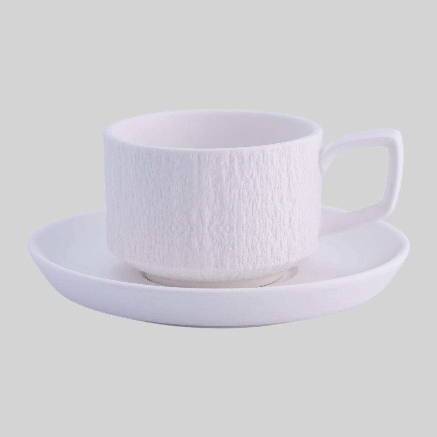 Rock Cup and Saucer Set (White)