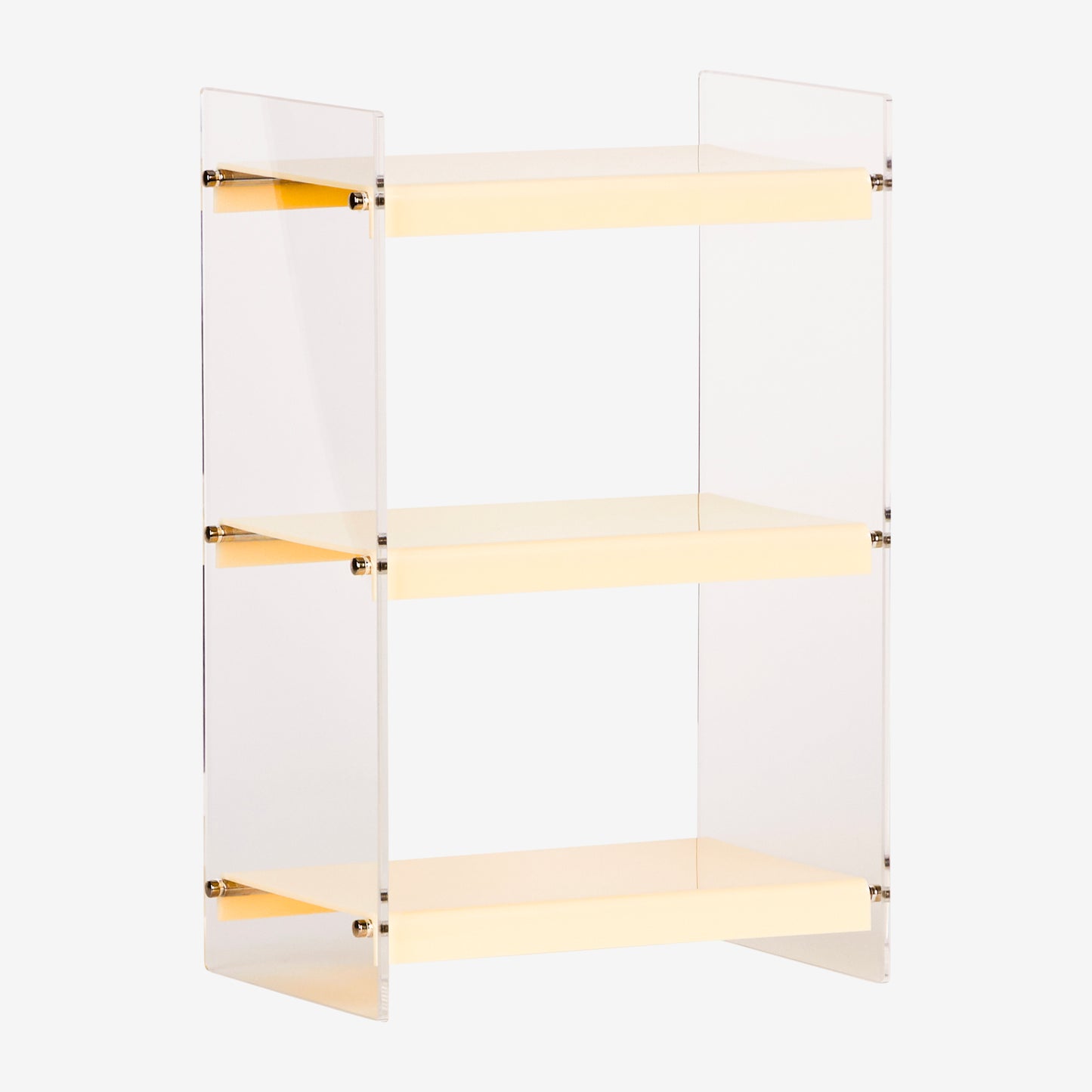 Acrylic Organiser Rack - 3-tier Shelf Storage Display Stand (Ivory)