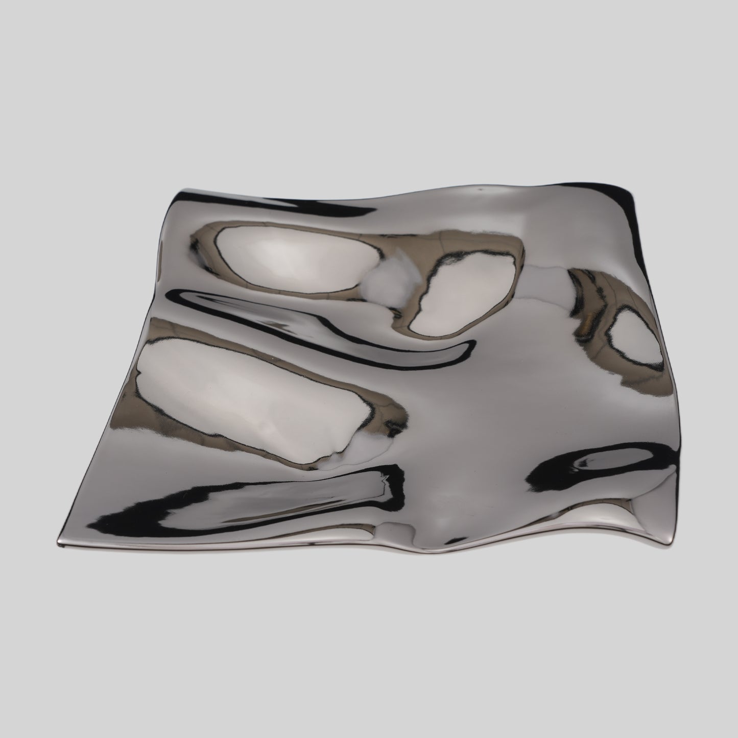 Puddle Decorative Tray (Chrome, 25.5 x 23 x 3 cm)