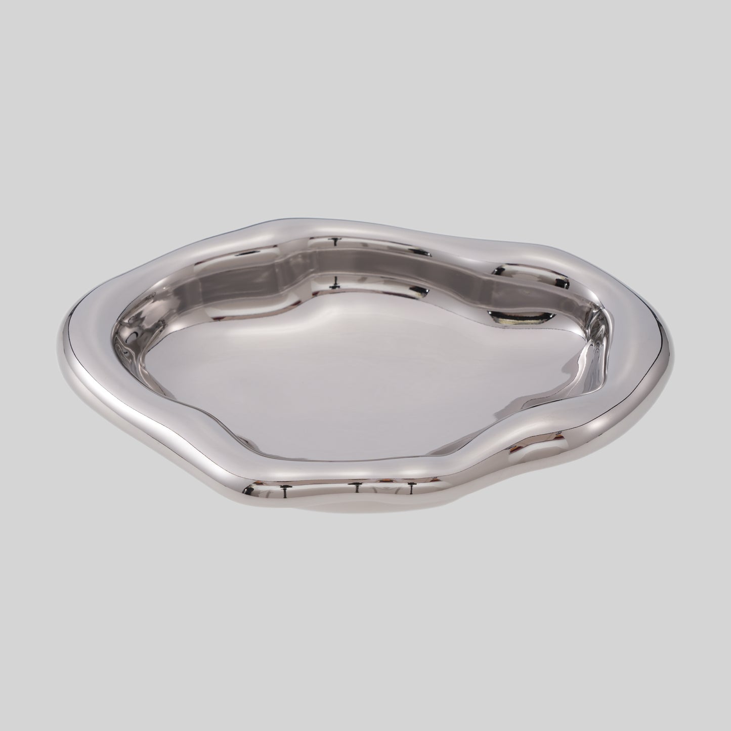 Puddle Decorative Tray (Chrome, 2 Size Options)