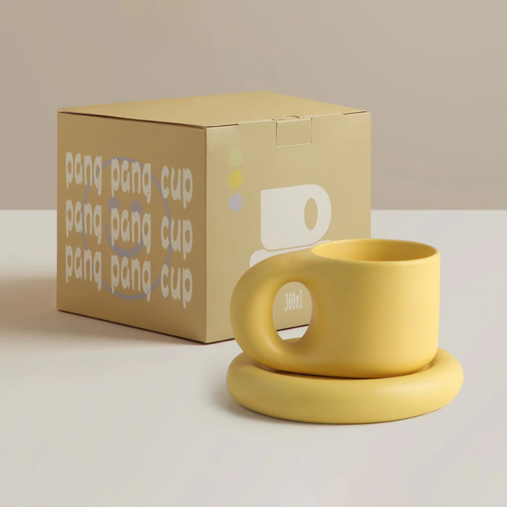 Chubby Mug and Saucer Set (Macaroon)