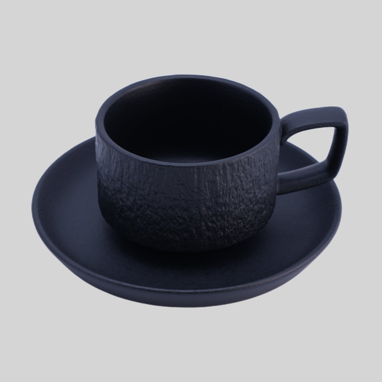 Rock Cup and Saucer Set (Black)