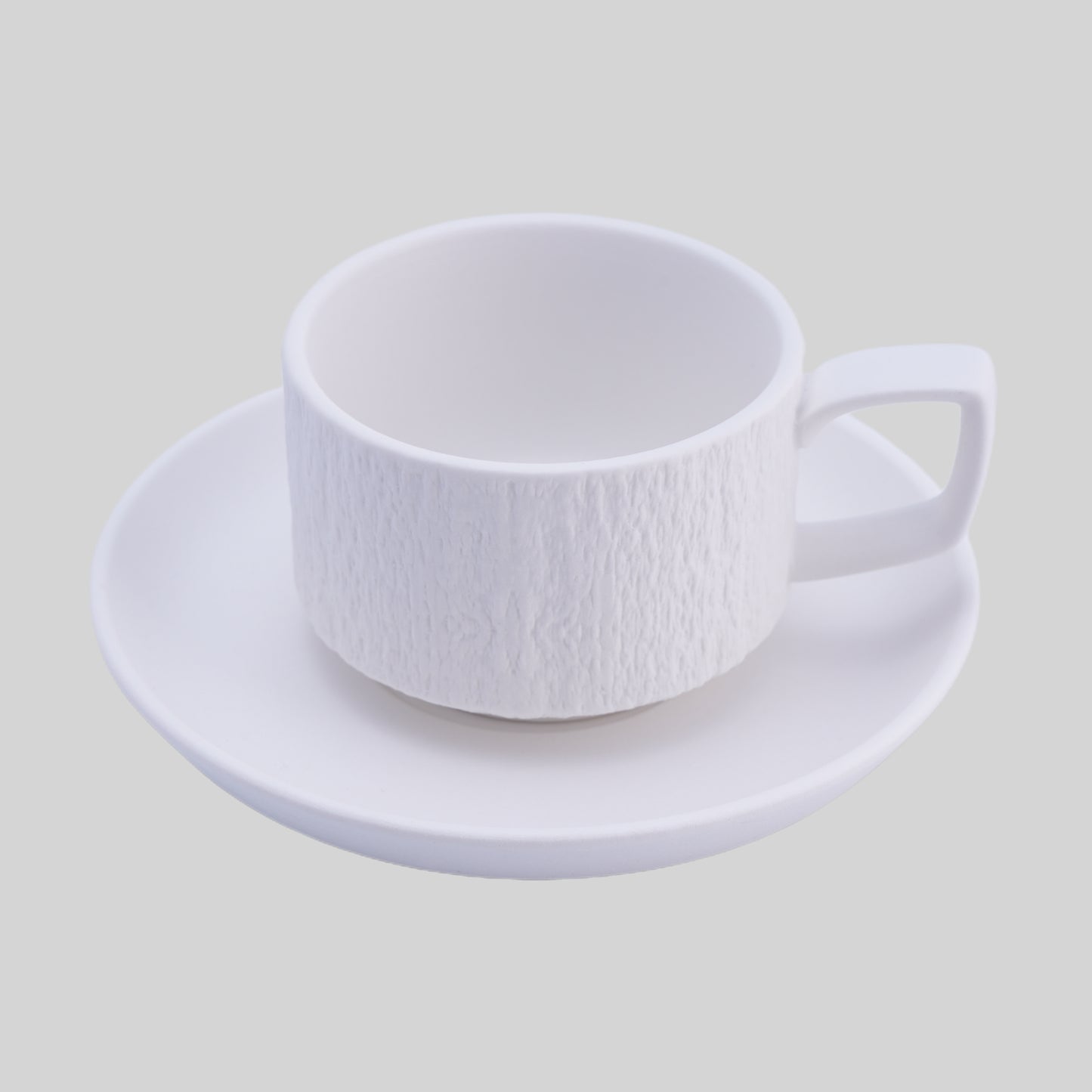 Rock Cup and Saucer Set (White)