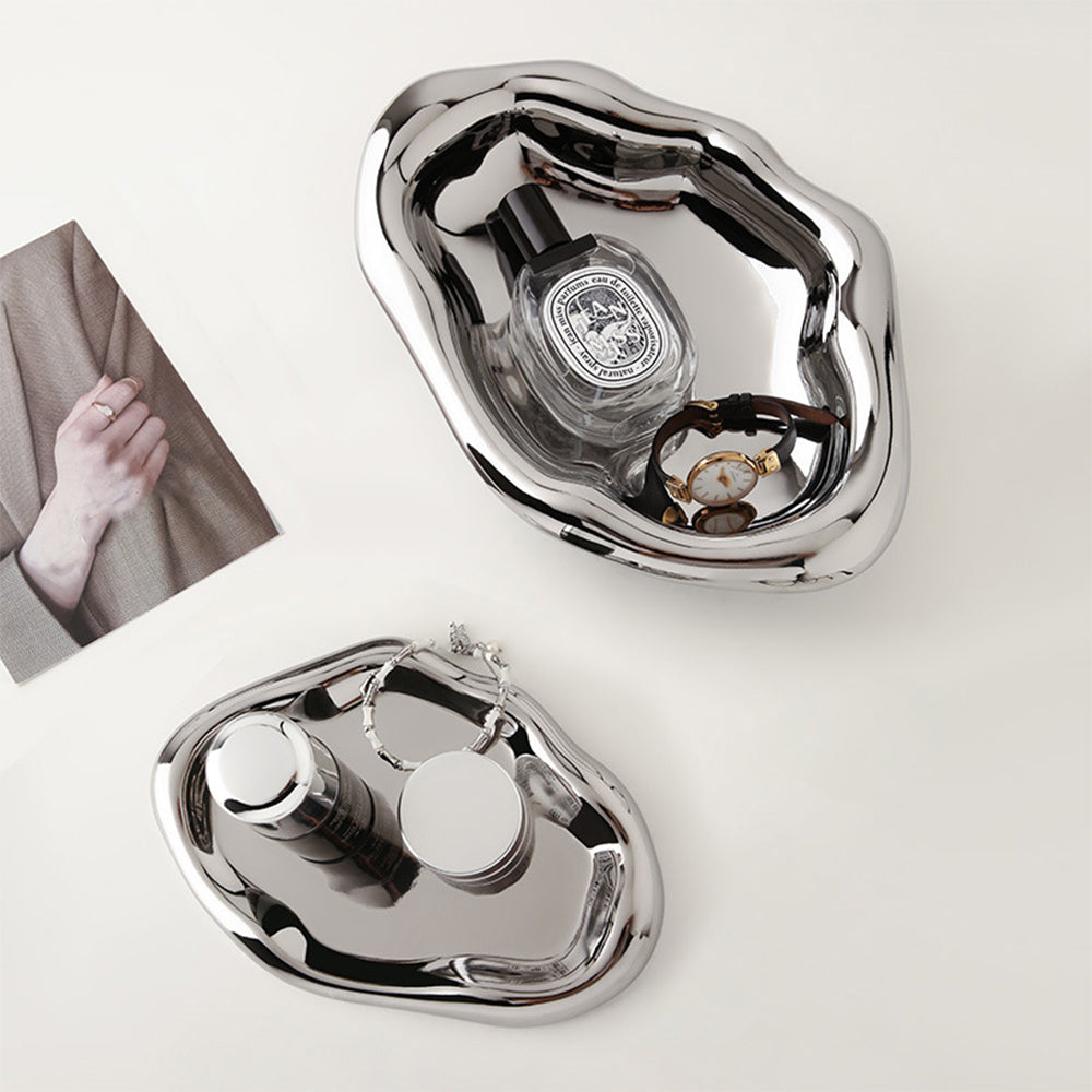 Puddle Decorative Tray (Chrome, 2 Size Options)