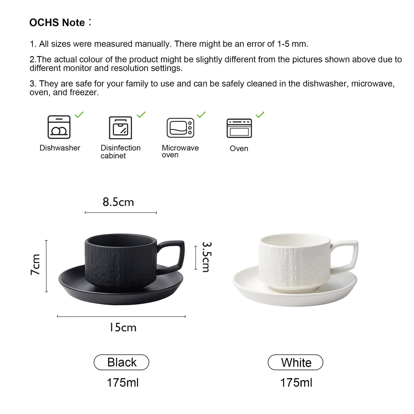 Rock Cup and Saucer Set (White)